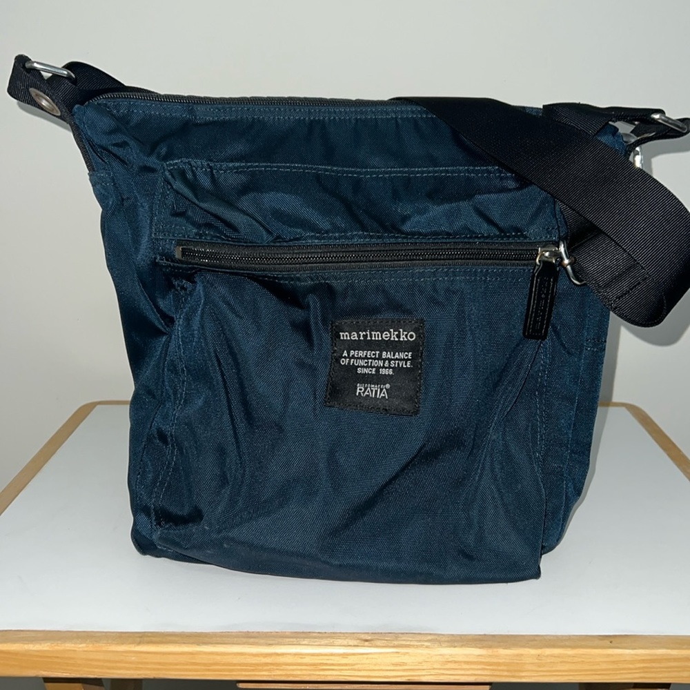 Marimekko Nylon Shoulder Bag Navy